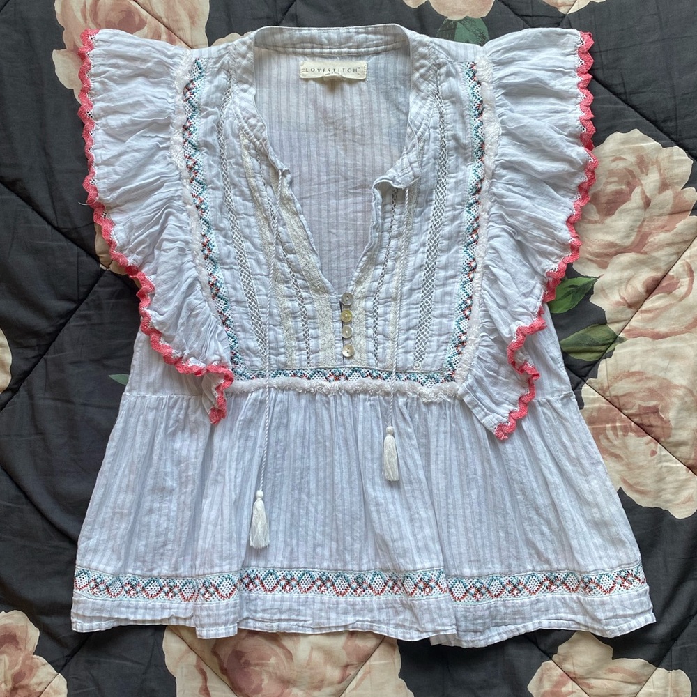 ruffled tank blouse
